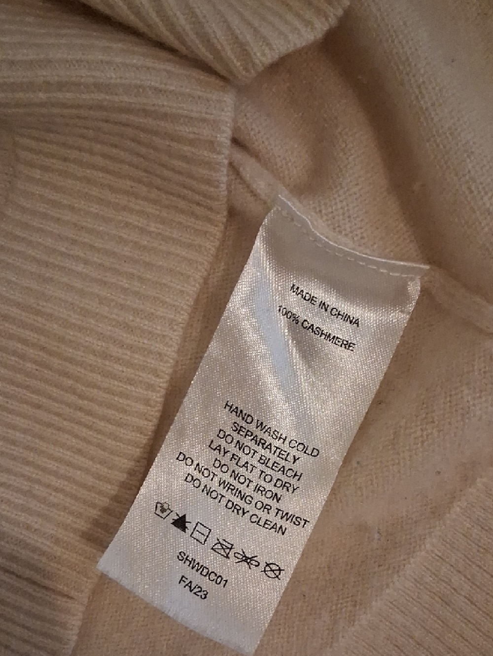 Quince Cream V-Neck Womens Relaxed Cashmere Sweater Small - Picture 3 of 6
